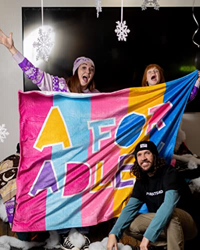 A FOR ADLEY Merch, Super Colorful and Super Big Comfy Cozy Blanket with Giant Adley Signature Logo (Color Block) - Image 5