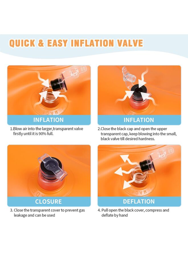 حوض شامبو قابل للنفخ - وعاء شامبو محمول، حوض غسيل شعر للفراش، والمعاقين، والمصابين، وحوض غسيل شعر للشعر المجعد وفي المنزل (برتقالي) - Image 2