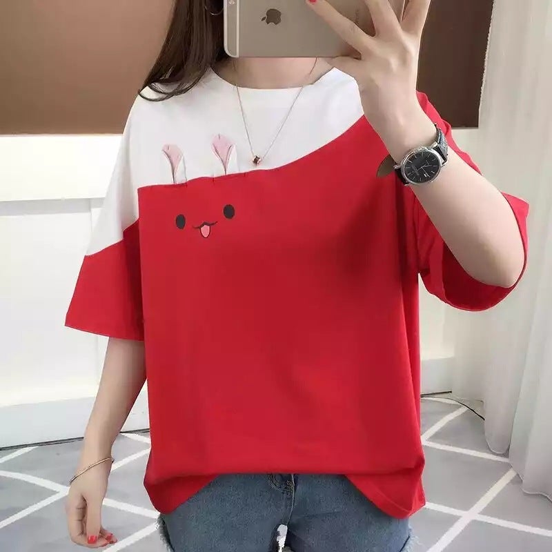 Year Year Of The Rabbit Embroidered T-Shirt For Women Korean Style Loose Short-Sleeved Half-Sleeved Fashion Versatile Export - Image 5