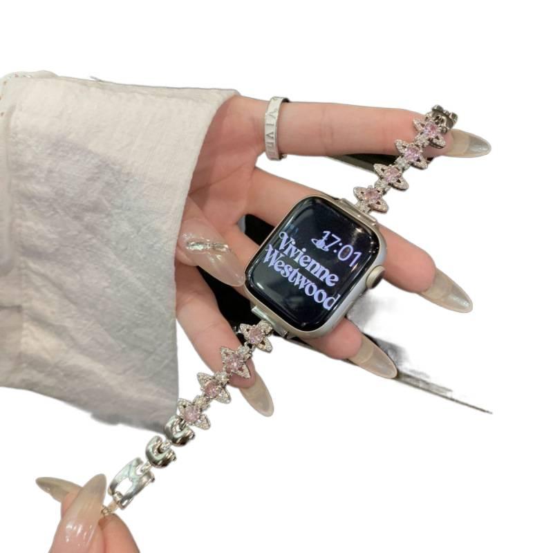 Adjustable Stainless Steel Link Smartwatch Band Compatible with Apple Watch 38 40 41 42 44 45 49mm with Fit Replacement Strap and Dressy Metal - Image 2