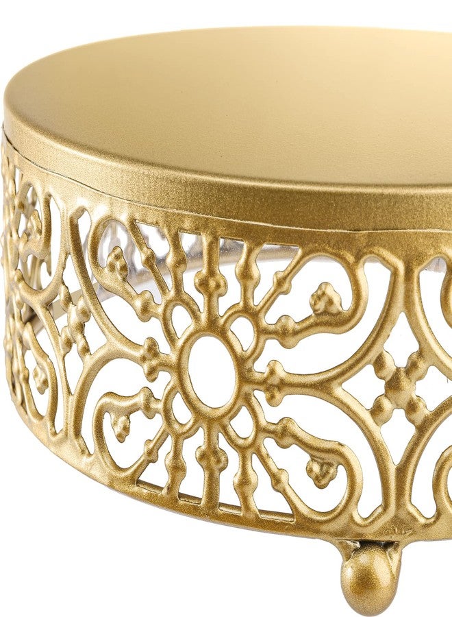 Hedume 3 Pack Cake Stand, Round Metal Cake Stands, 8" 10" 12" Dessert Display Cupcake Stands, Wedding Brithday Party Celebration Dessert Cake Display Plates-Gold - Image 4