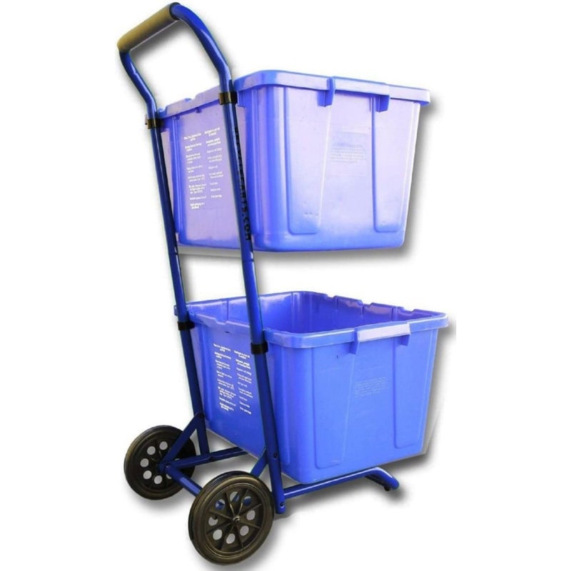 FIVESTAR Recycle Cart for Recycling Bins, 220 lbs Capacity, Steel, Blue - Image 1