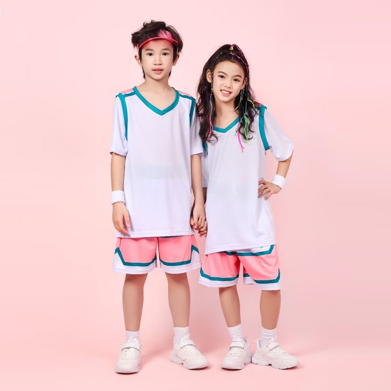 Children'S Basketball Uniform Suit Boy'S Printed Number Primary School Student Short-Sleeved Sports Uniform Girl'S Football Training Jersey - Image 4