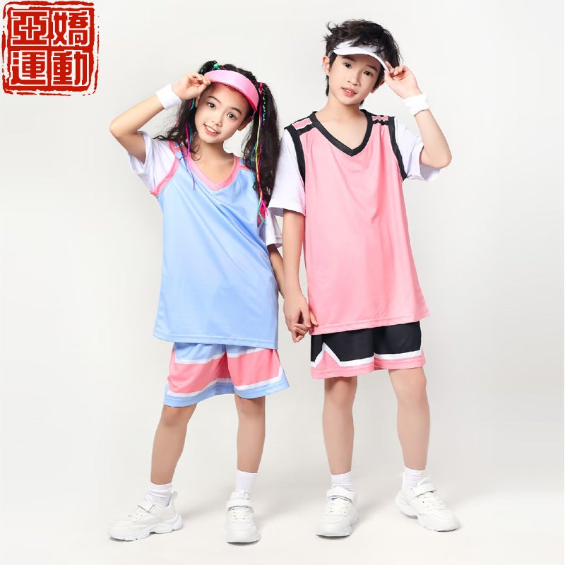 Children'S Basketball Uniform Suit Boy'S Printed Number Primary School Student Short-Sleeved Sports Uniform Girl'S Football Training Jersey - Image 2