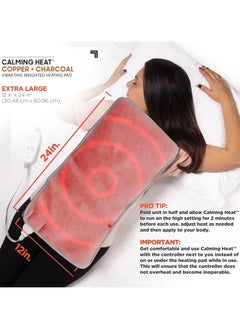 DubaiGallery Heat XXL-Wide Massaging Weighted Heating Pad Electric Heating Pad with Massaging Vibrations, Auto-Off, 12 Settings- 3 Heat, 9 Massage  - Image 2