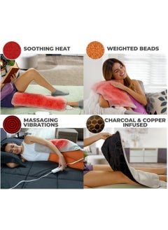 DubaiGallery Heat XXL-Wide Massaging Weighted Heating Pad Electric Heating Pad with Massaging Vibrations, Auto-Off, 12 Settings- 3 Heat, 9 Massage  - Image 3