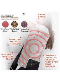 DubaiGallery Heat XXL-Wide Massaging Weighted Heating Pad Electric Heating Pad with Massaging Vibrations, Auto-Off, 12 Settings- 3 Heat, 9 Massage  - Image 4