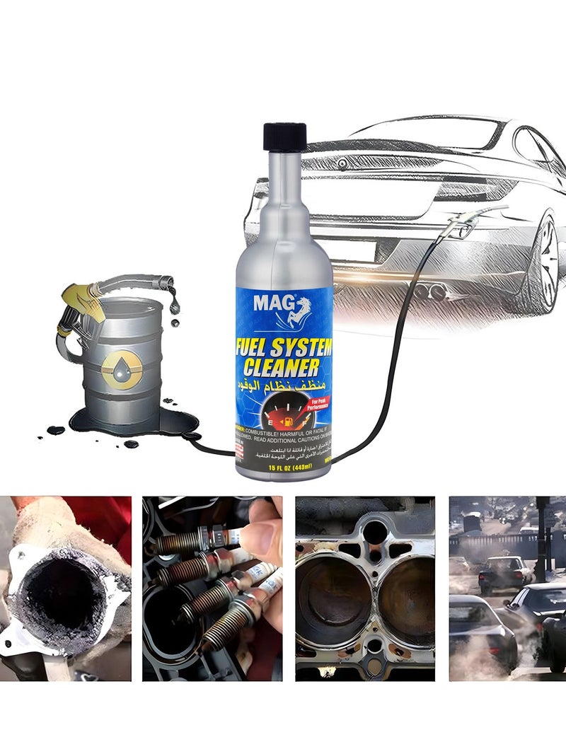 MAG 3PCS MAG Fuel System Cleaner 443ml Twin Pack, Petrol Engine Fuel Injector and Fuel Line Cleaning Liquid for Car, SUV, Pickup and Motorcycle, Engine Performance Cleaner for Fuel Tank, Injector and Combustion System Maintenance. - Image 4