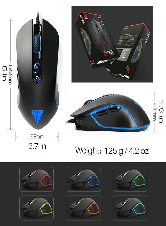 FANTECH Basic Wired Gaming Mouse X9, RGB 7 Macro Buttons Programmable True 4800 DPI Claw Grip Comfort Beginner Gaming Mouse for Window PC, Black - Image 3