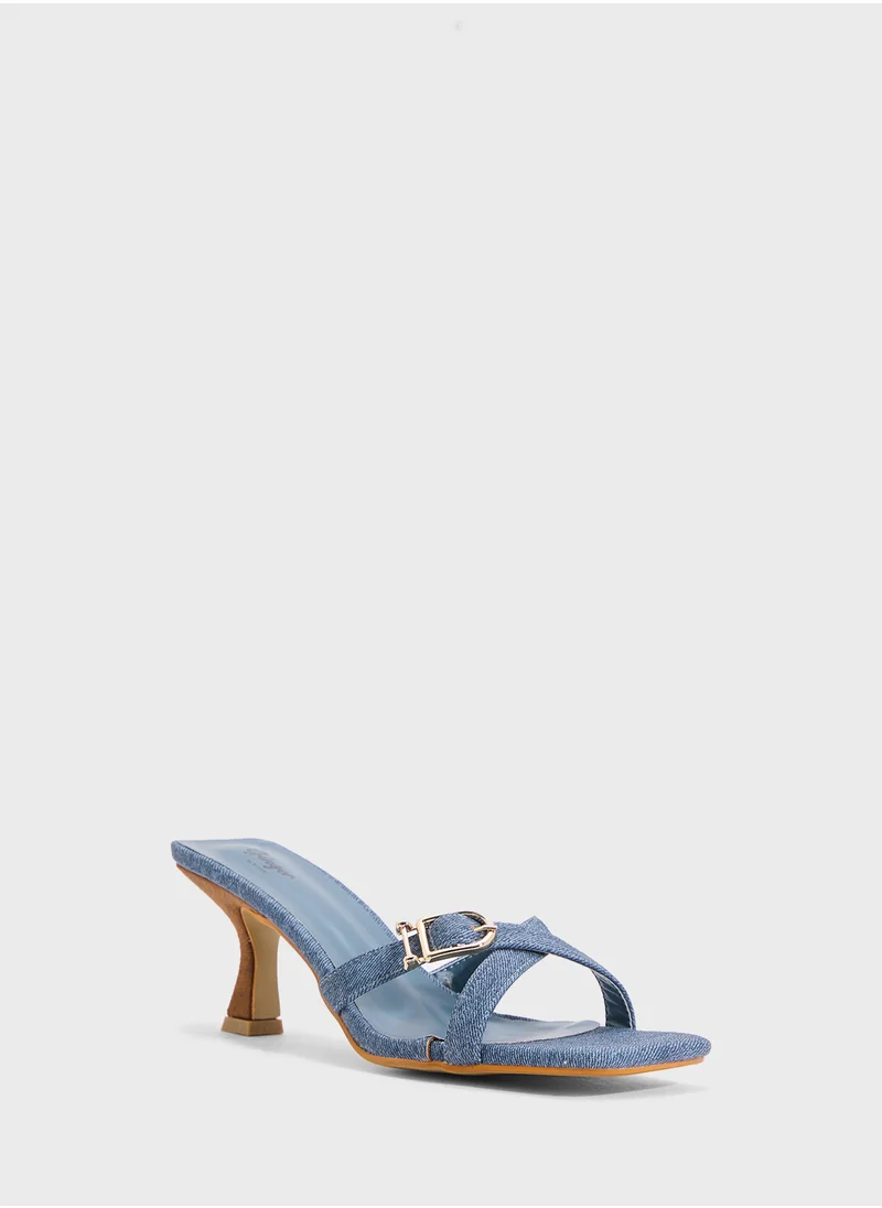 جينجر Heeled Mule With Buckle