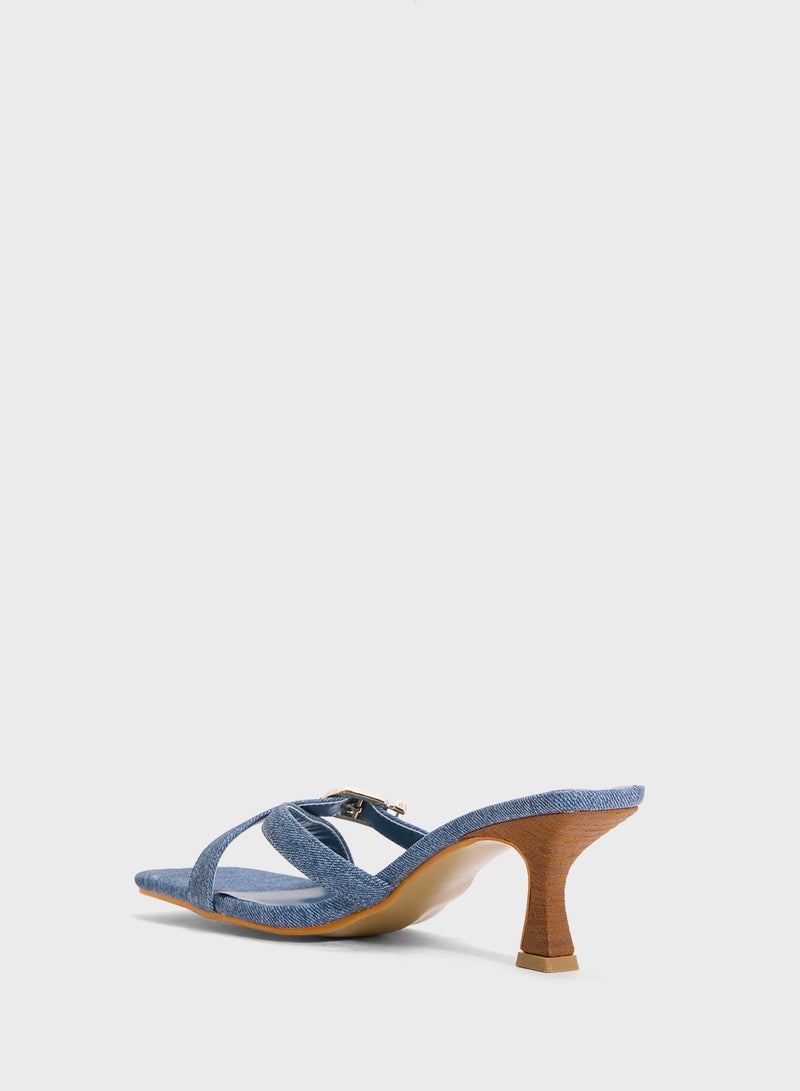 Ginger Heeled Mule With Buckle  - Image 3