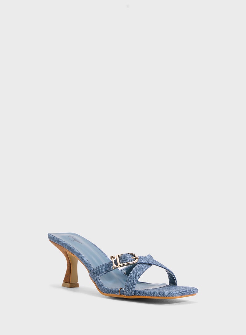 Ginger Heeled Mule With Buckle  - Image 2