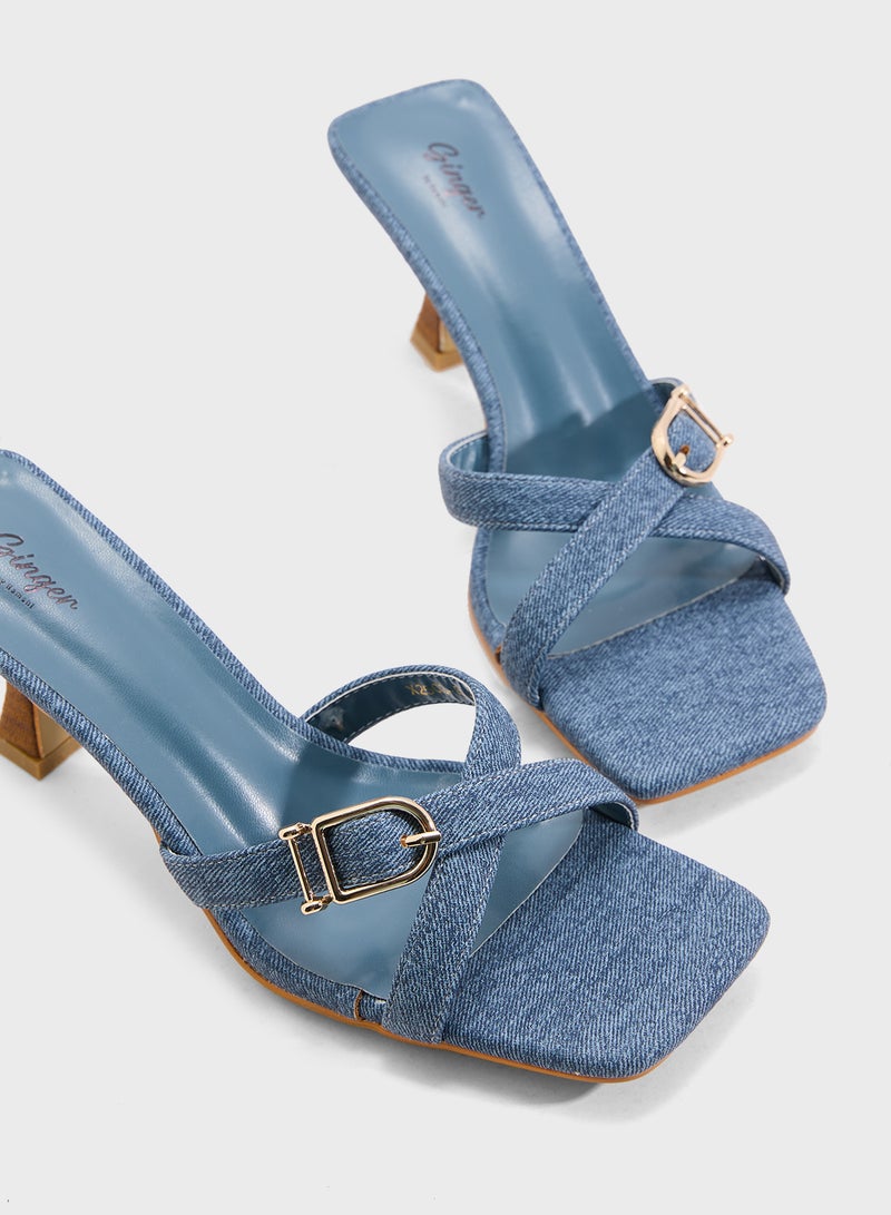 Ginger Heeled Mule With Buckle  - Image 4