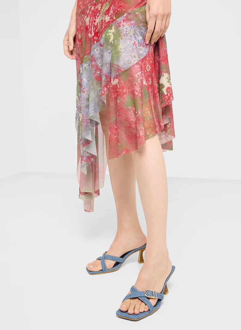 Ginger Heeled Mule With Buckle