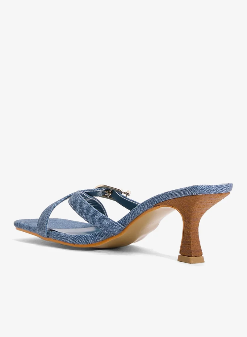 Ginger Heeled Mule With Buckle