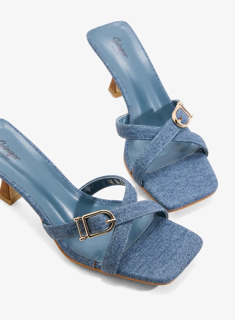 Ginger Heeled Mule With Buckle