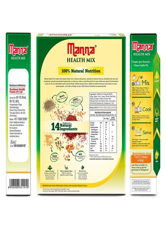 Manna Health Mix | 100% Natural Drink for Kids | 14 Natural Ingredients | Millets | Sathu Maavu | Porridge Mix | No Sugars & No Additives 907g / 2lb - Image 2