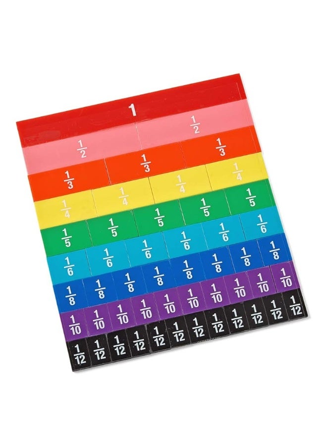hand2mind hand2mind Plastic Double-Sided Decimal and Fraction Tiles, Montessori Math Materials, Fraction Manipulatives, Unit Fraction, Fraction Bars Math Manipulatives, Homeschool Supplies (Set of 51)  - Image 1
