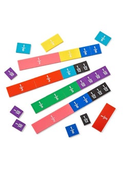 hand2mind hand2mind Plastic Double-Sided Decimal and Fraction Tiles, Montessori Math Materials, Fraction Manipulatives, Unit Fraction, Fraction Bars Math Manipulatives, Homeschool Supplies (Set of 51)  - Image 5