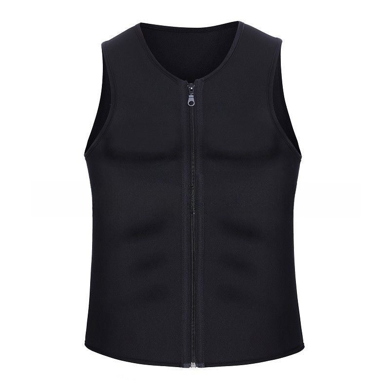 Mens Plus Size Shapewear Fitness Vest Black  - Image 1