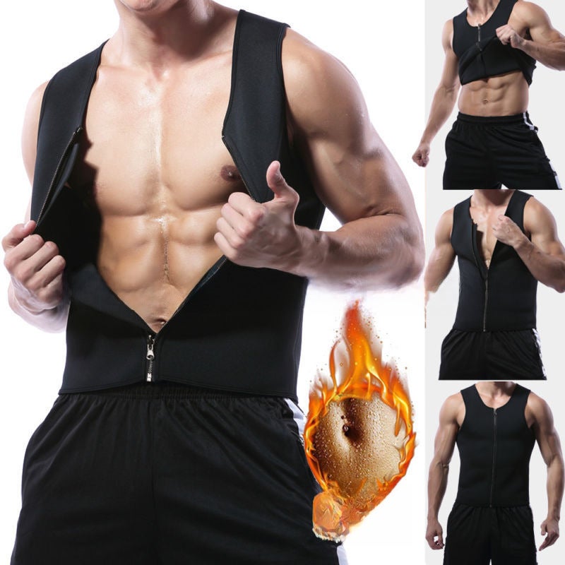Mens Plus Size Shapewear Fitness Vest Black  - Image 4