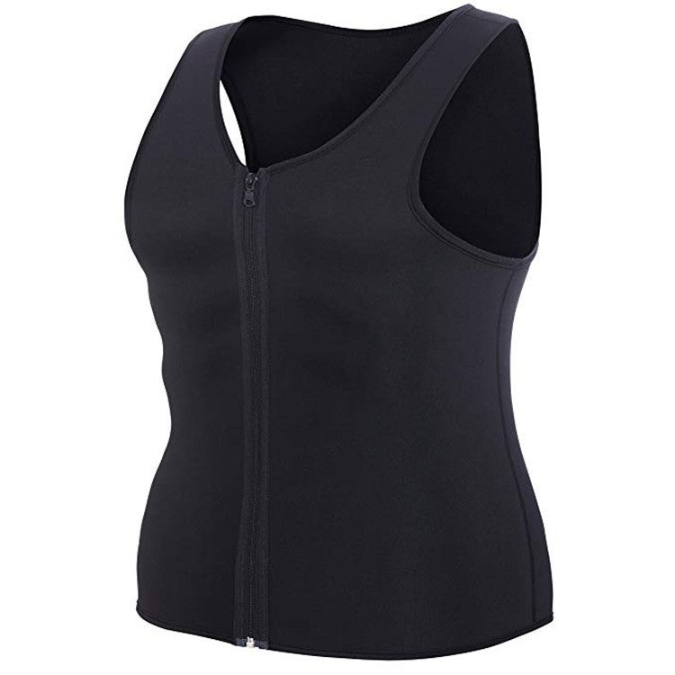 Mens Plus Size Shapewear Fitness Vest Black  - Image 5