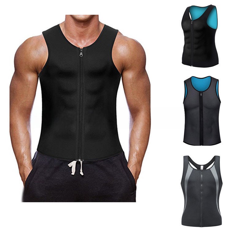 Mens Plus Size Shapewear Fitness Vest Black  - Image 3
