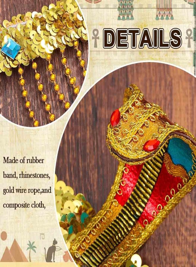 CAKURE Egyptian Headpiece Gold Cleopatra Headband Cleopatra Costume Hair Accessories for Women - Image 4