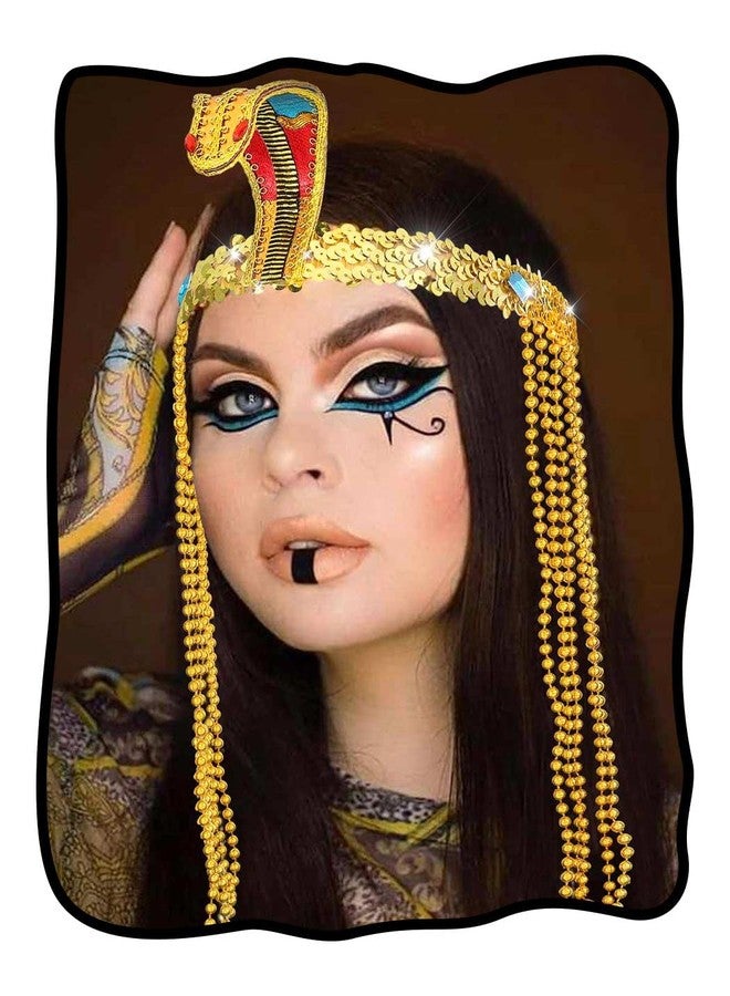 CAKURE Egyptian Headpiece Gold Cleopatra Headband Cleopatra Costume Hair Accessories for Women - Image 1