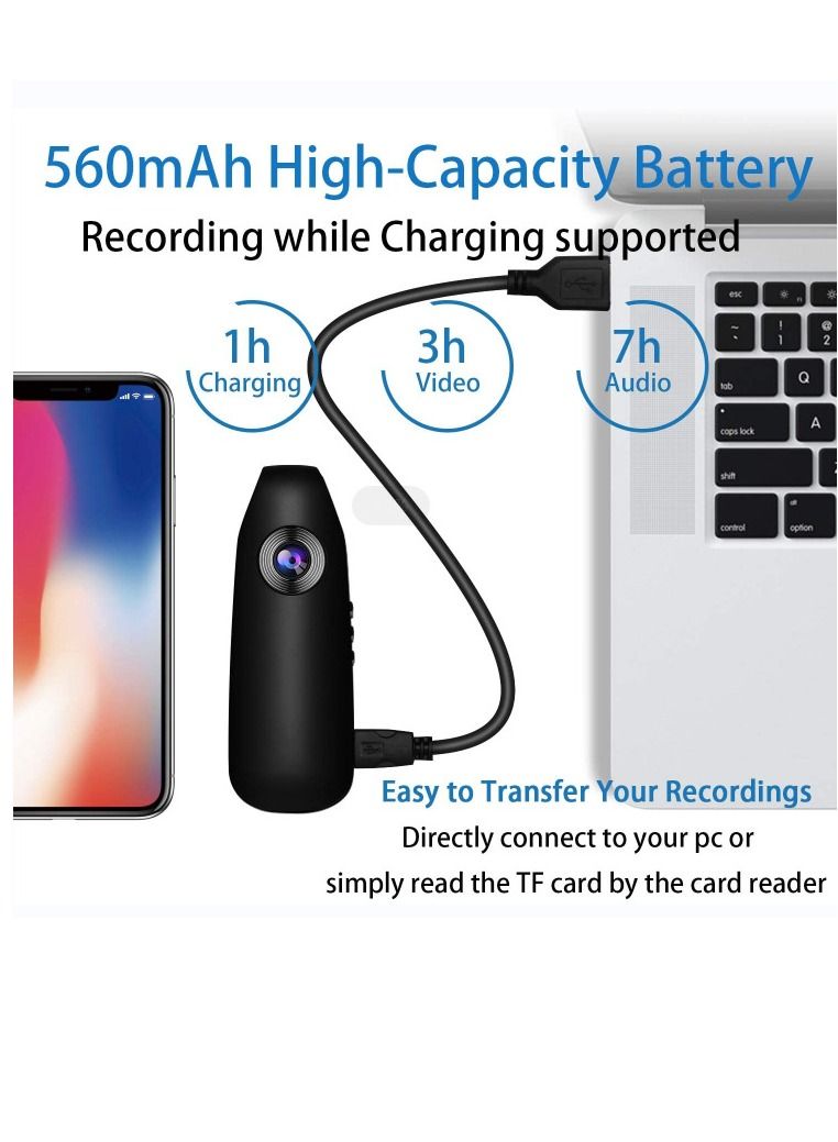 ارواق كاميرا صغيرة ، كاميرا خلفية بمشبك خلفي 1080P تدعم الأنظمة المتعددة للكاميرا الرياضية الصغيرة للدراجات - Image 3