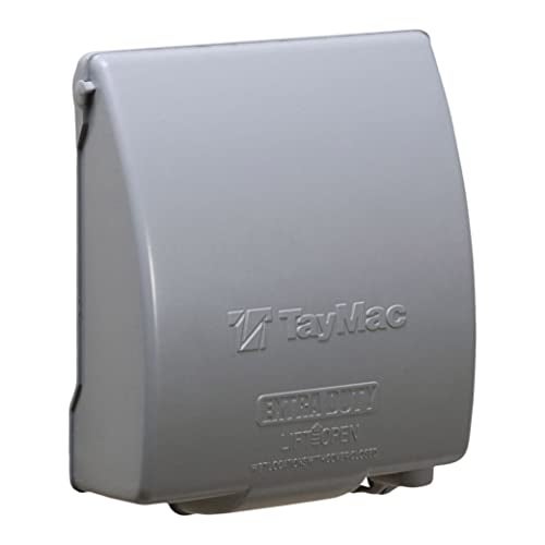 Hubbell TayMac MX7280S EXTRA DUTY Gray 2-Gang Expandable Weatherproof In-Use 2-in to 3-1/2-in. Electrical Outlet Cover Vertical, Outdoor Outlet Cover for Electrical Box, U-Fast Configuration - Image 1
