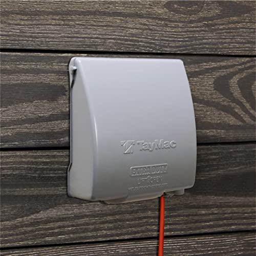 Hubbell TayMac MX7280S EXTRA DUTY Gray 2-Gang Expandable Weatherproof In-Use 2-in to 3-1/2-in. Electrical Outlet Cover Vertical, Outdoor Outlet Cover for Electrical Box, U-Fast Configuration - Image 2