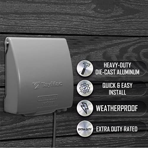 Hubbell TayMac MX7280S EXTRA DUTY Gray 2-Gang Expandable Weatherproof In-Use 2-in to 3-1/2-in. Electrical Outlet Cover Vertical, Outdoor Outlet Cover for Electrical Box, U-Fast Configuration - Image 5
