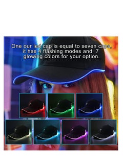 SYOSI Led Hat Light Up Baseball Cap with 11 Flashing Modes Glow Rave Party Hat for Festival Hip-hop Club (Black)  - Image 2