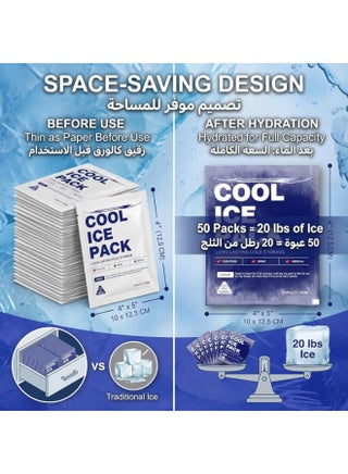 Food Ice Packs for Coolers, 24H Cooling Leakproof | Frozen Food Shipping & Lunch Boxes Reusable Cold Packs | Slim Long-Lasting Gel Freezer Packs Coolers Accessories for Beach, Travel, Camping - view 5