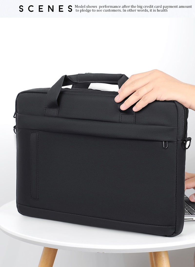 15.6 Inch Laptop Bag Lightweight Computer Bag Travel Business Handbag Briefcase Water Resistance Shoulder Messenger Bag for Men and Women Work Office - Image 3