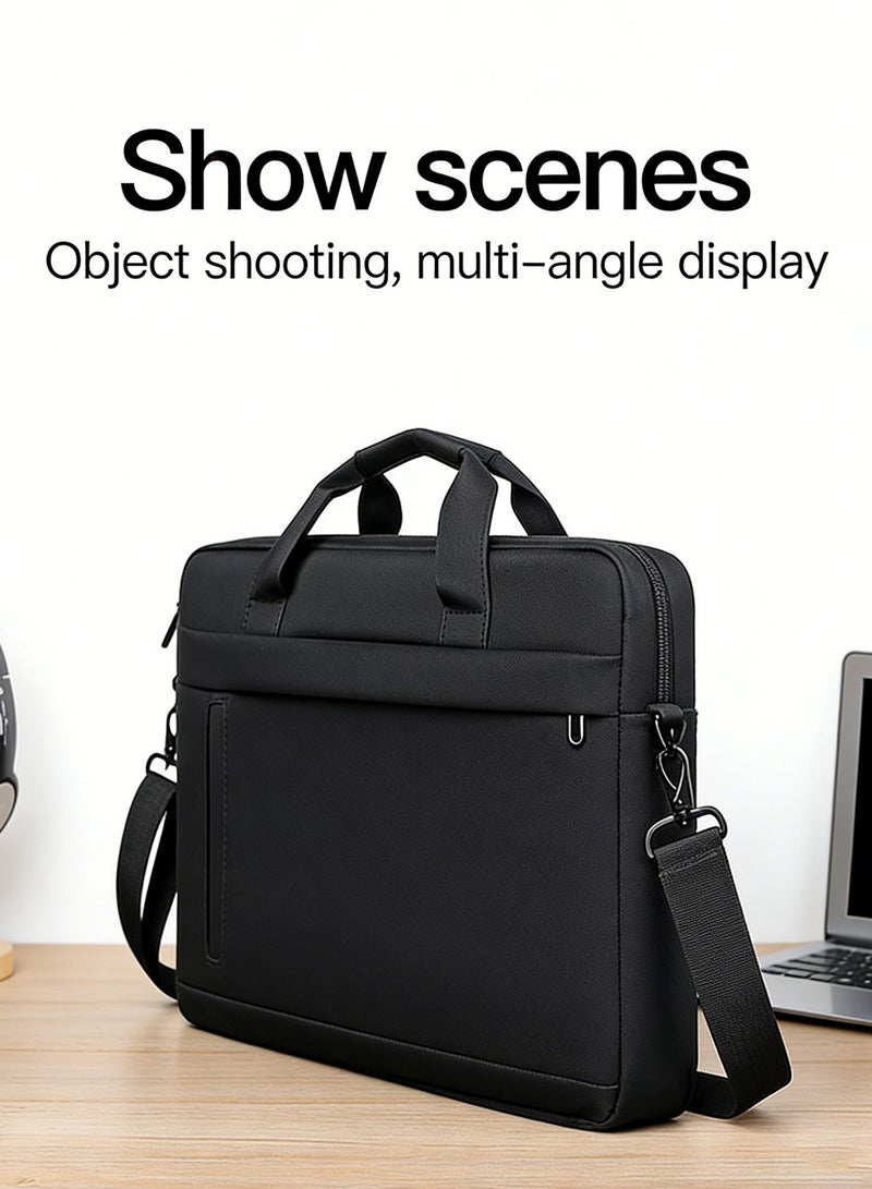15.6 Inch Laptop Bag Lightweight Computer Bag Travel Business Handbag Briefcase Water Resistance Shoulder Messenger Bag for Men and Women Work Office - Image 5