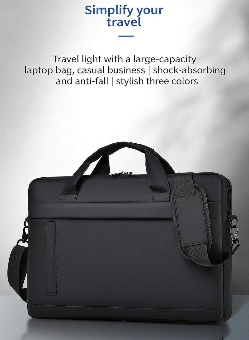15.6 Inch Laptop Bag Lightweight Computer Bag Travel Business Handbag Briefcase Water Resistance Shoulder Messenger Bag for Men and Women Work Office - Image 4