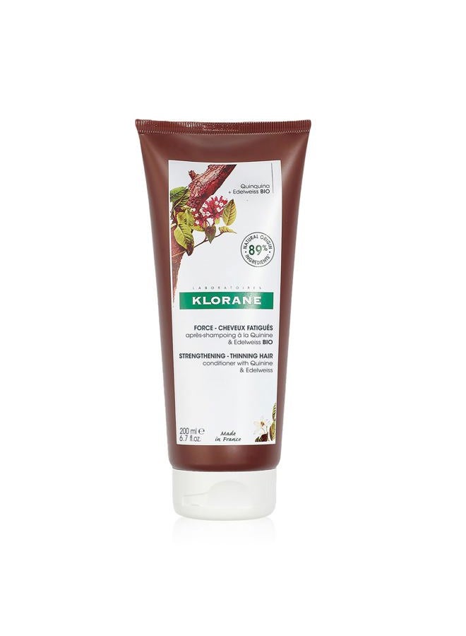 Klorane Strengthening Conditioner with Quinine and Edelweiss for Thinning Hair, Supports Thicker, Stronger, Healthier Hair, For Men and Women, Paraben, Silicone and Sulfate Free - Image 1