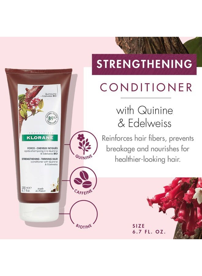 Klorane Strengthening Conditioner with Quinine and Edelweiss for Thinning Hair, Supports Thicker, Stronger, Healthier Hair, For Men and Women, Paraben, Silicone and Sulfate Free - Image 2