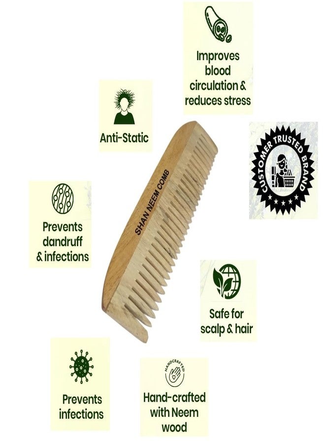 إيّو إيسيز مشط خشبي واسع الأسنان من خشب النيم من إيوس، مناسب لنمو الشعر للرجال والنساء وجميع أنواع الشعر - Image 5