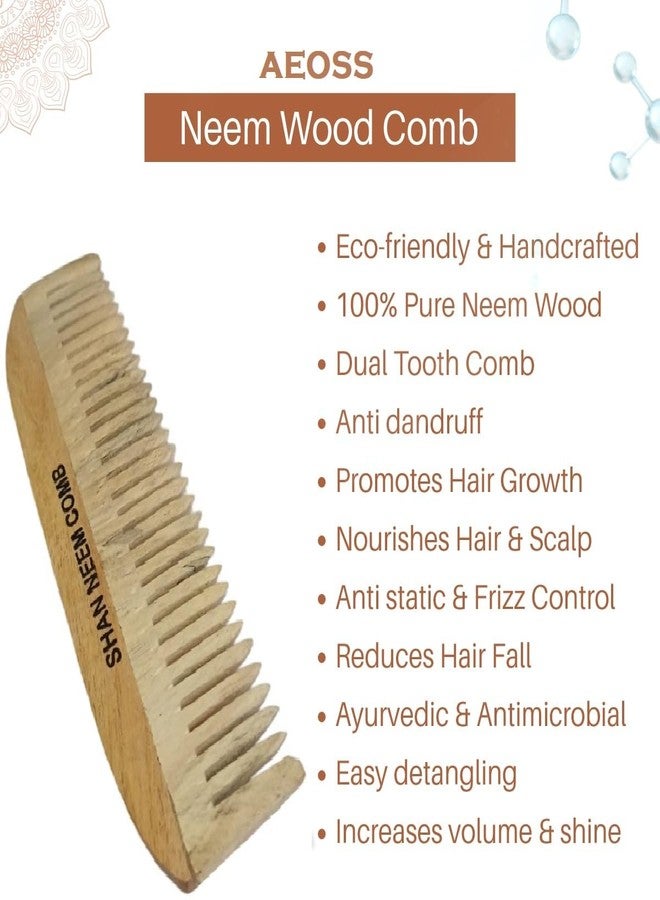 إيّو إيسيز مشط خشبي واسع الأسنان من خشب النيم من إيوس، مناسب لنمو الشعر للرجال والنساء وجميع أنواع الشعر - Image 3