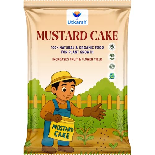 Utkarsh Mustard Cake Fertilizer for Healthy Plants Growth - 900 gm | 100% Pure, Natural & Organic Sarson Khali, Improves Soil Health, Plant Food for Stronger Roots, Bigger Blooms, Healthier Harvests - Image 1