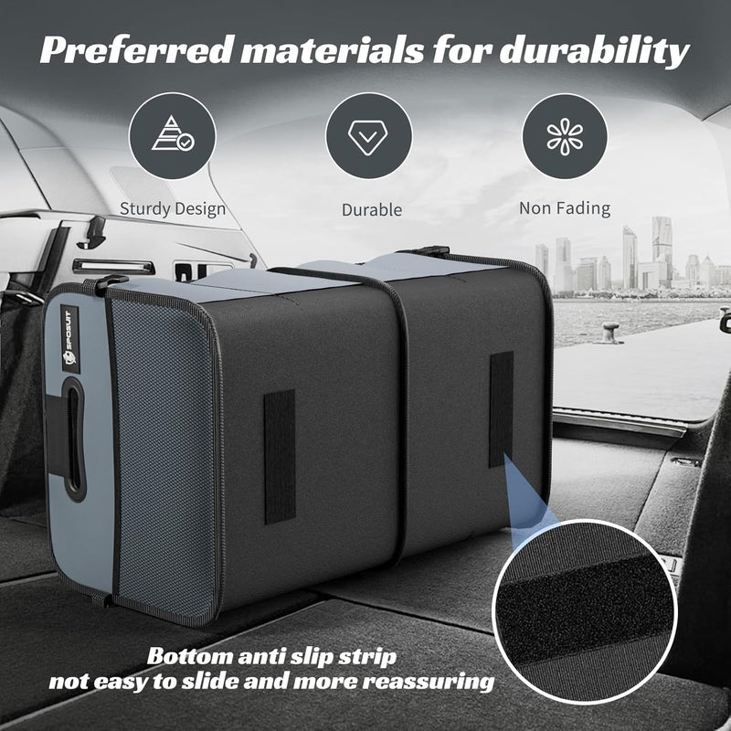 Sposuit 70L Collapsible Trunk Organizer with 11 Pockets - Grey - Image 3