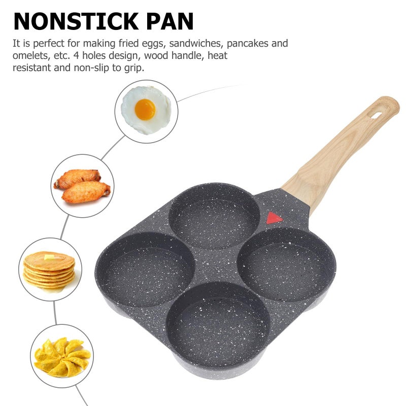 Nonstick 4 Hole Mini Egg Frying Pan 18.5cm Square Breakfast Cooking - Image 5