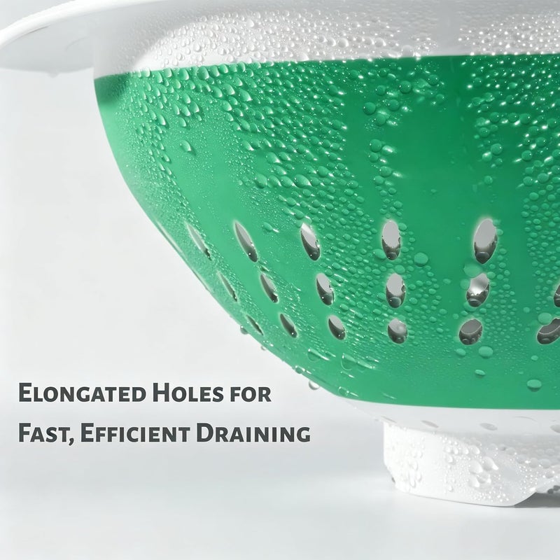 DOPMEP Plastic Collapsible Colander - Foldable Drain Basket with Resting Feet - Kitchen Food Strainer for Pasta, Fruit, Vegetables - Space-Saving, BPA-Free, Dishwasher Safe (Green) - Image 3