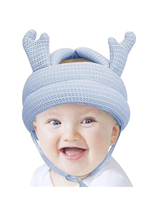 Gonice Baby Head Protector,  Baby Safety Helmet Head Protector, Infant Toddler No Bumps Safety Helmet Head Cushion Bumper Bonnet with Padding,Adjustable Protective Cap Infant Baby Safety Headguard (Blue) - Image 1
