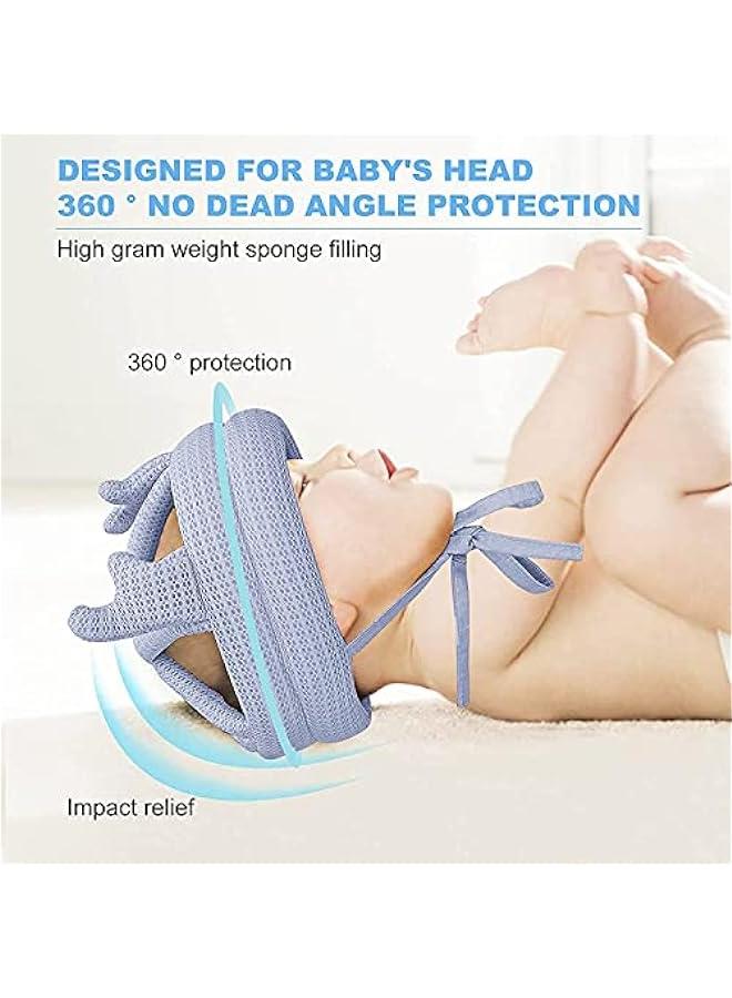 Gonice Baby Head Protector,  Baby Safety Helmet Head Protector, Infant Toddler No Bumps Safety Helmet Head Cushion Bumper Bonnet with Padding,Adjustable Protective Cap Infant Baby Safety Headguard (Blue) - Image 5