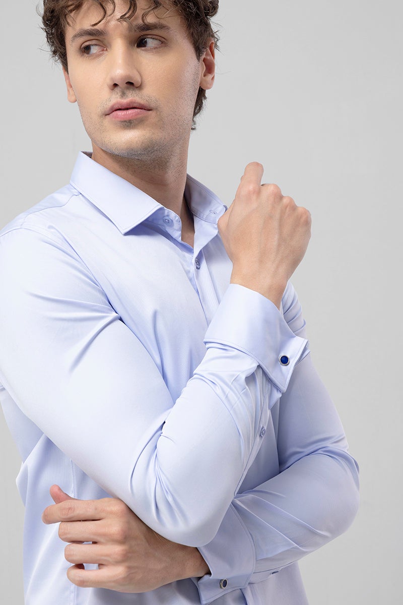 SNITCH Double Cuff Sky Blue Shirt - Image 3