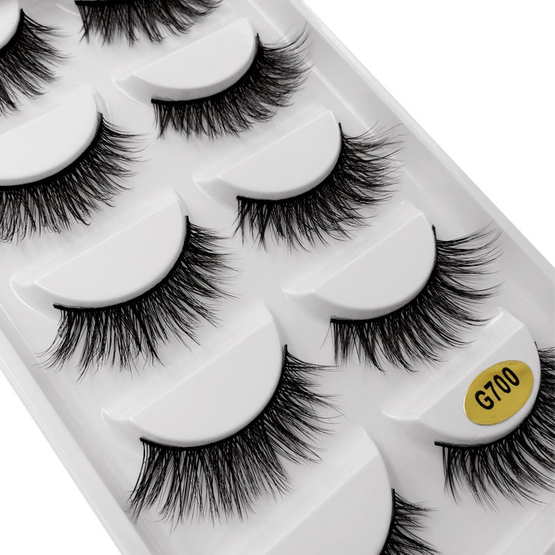 Cross-Border Best-Selling Shidishangpin Natural False Eyelashes, 5 Pairs, Eye-End Extension Style - Image 1